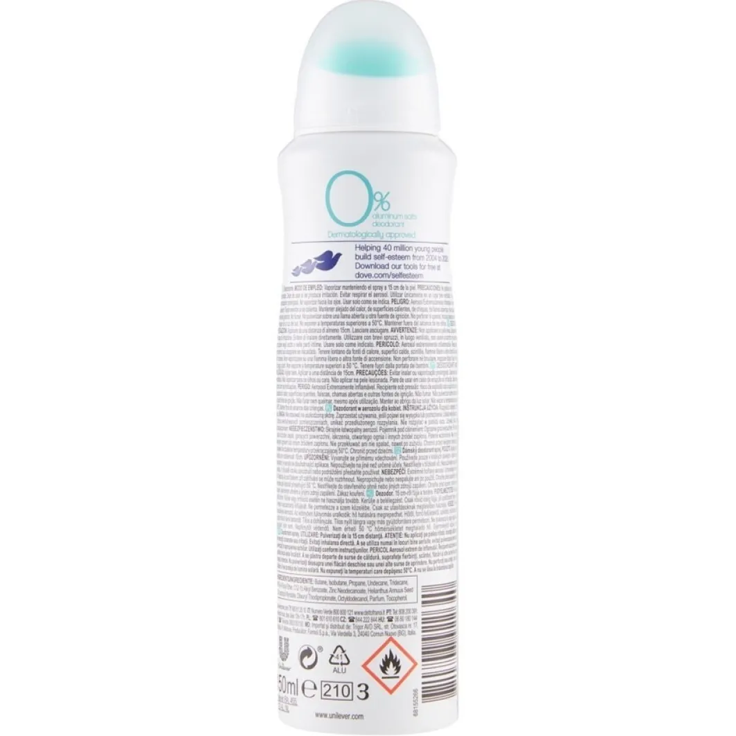 Dove Deodorante^ 0% Sali Spray Sensitive